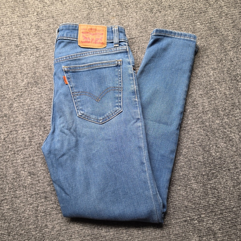 Levis 721 Vintage High Rise Skinny Jeans 26 Medium Wash Orange Tab 32921-0003